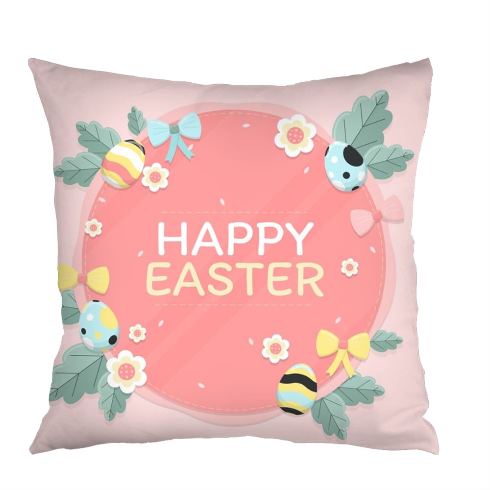 Dicasser 1 Pc Happy Easter Pillow Covers Easter Bunny Cushion cover