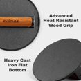 thumbnail image 4 of CUSIMAX Smashed Burger Press Cast Iron, 6.3" Heavy-Duty Burger Smasher with Wood Grip, Round Flat Grill Press for Smash Burgers, M, 4 of 7