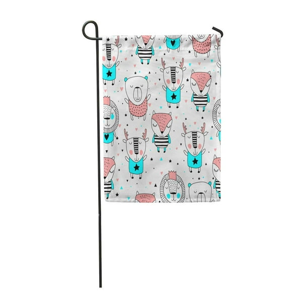 POGLIP Girl Cute Koala Bear Elephant Panda Zoo Adorable Garden Flag Decorative Flag House Banner 12x18 inch