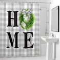 thumbnail image 2 of Home Shower Curtain, Spring Country Farm Green Boxwood Flowers Wreath Grey Plaid Waterproof Shower Curtain Set with 12 Hooks Lightweight Bath Curtains Fabric Bathroom Decor 36x72 Inches, 2 of 9
