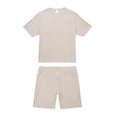 thumbnail image 3 of DAKIMOE Womens Pajamas 2 Piece Lounge Sets for Women Ribbed Knit Matching Outfits Loose T-Shirt and Bodycon Biker Shorts Sleepwear Sweatsuits S-XL, Camel, M, 3 of 8