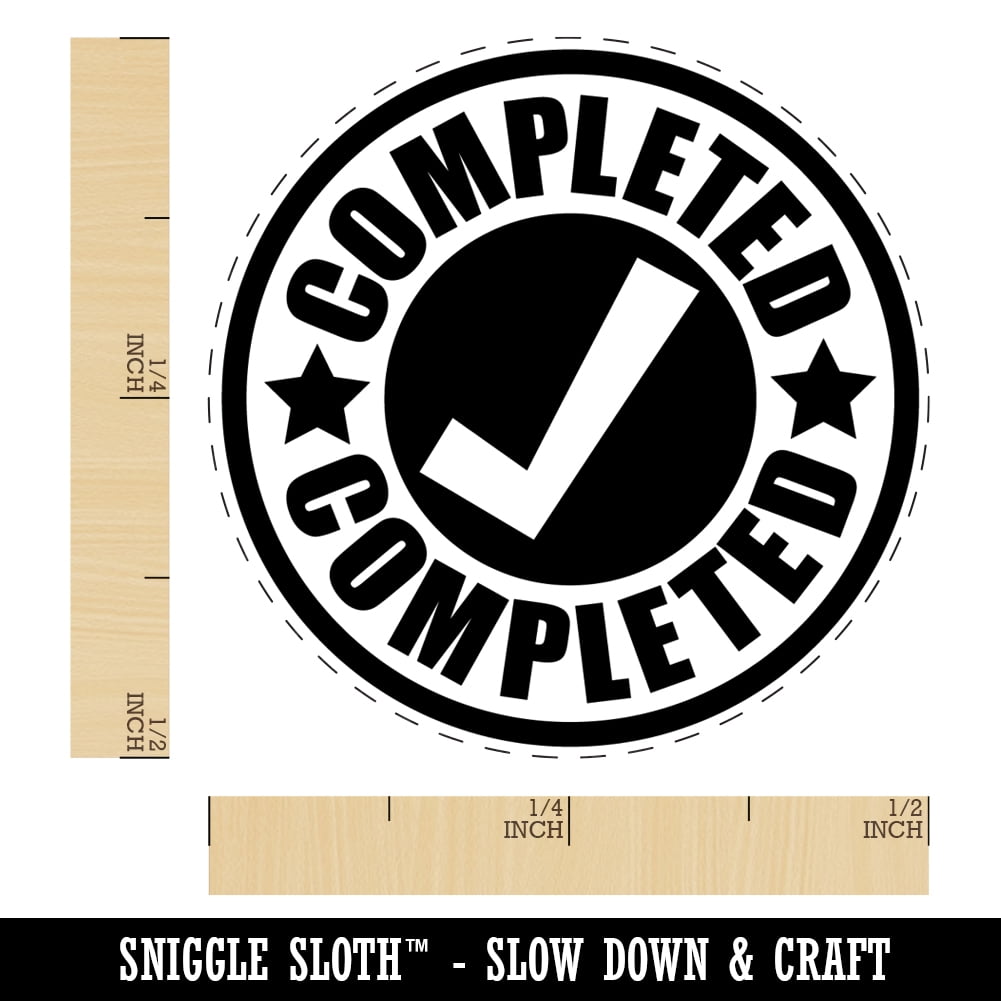 Completed Check Mark Teacher School Self-Inking Rubber Stamp Ink Stamper - Dry Pad (No Ink) - Mini 1/2 Inch