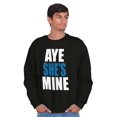 thumbnail image 3 of Aye She Mine Boyfriend Girlfriend Men's Crewneck Sweatshirt Brisco Brands S, 3 of 5