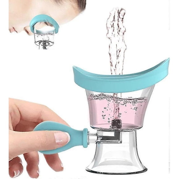 Vaso para lavado de ojos, vaso de silicona manual a presión de aire para lavado de ojos, herramienta eficaz para la limpieza ocular, alivia la fatiga ocular, reduce el polvo y la irritación cosmética.