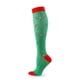 thumbnail image 4 of Medias de compresión navideñas para hombre y mujer, calcetines coloridos con dibujo de Papá Noel, copo de nieve, estampado de alces, calcetines hasta la rodilla para lactancia, 4 of 5