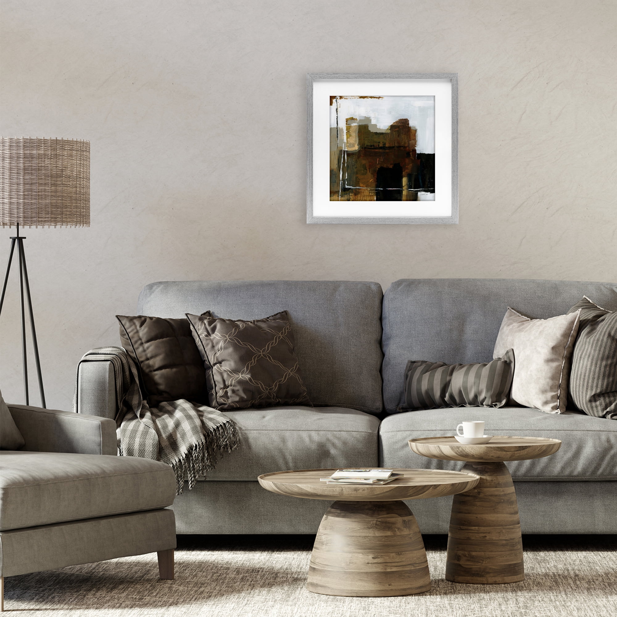 Stupell Industries Natural Abstract Earth Tones Gray Framed Print Under Glass, design by Danhui Nai