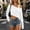 White, variant on NominalSnug Women's off Shoulder Long Sleeve Crop Top Loose Workout T Shirt Asymmetrical Hem Gym Yoga Tees