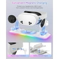 thumbnail image 2 of BUTOMKY Charging Dock for Meta Quest 3S/3, Magnetic Charging Station with RGB Light, VR Headset & Controller Charging Stand Includes 2 Rechargeable Batteries, White Oculus Quest 3S Accessories, 2 of 8