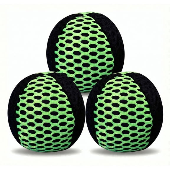 Juggling Balls Set of 3 for Beginners - No-Roll Professional Soft Juggling Kit (65mm, 120g) - High-Grip Mesh Fabric Juggling Beans with Carry Bag - Durable Learning Toy for Kids & Adults (Black/Green