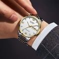 thumbnail image 2 of GUANQIN Rhinestone Vintage Stainless Steel Wrist Watch Men Sapphire Crystal Automatic Self-Winding Mechanical Business Wristwatch Man Waterproof Calendar Week Luminous Stylish Clock, 2 of 9