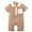 Khaki, variant on CARETOO Newborn Baby Boy Clothes Infant Romper 0-18M Short Sleeve Bodysuit Jumpsuit Casual Outfits
