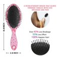 thumbnail image 6 of Pink Breast Cancer Ribbon Floral Pattern Hair Brush,Girls Detangling Hair Brush,Glide Through Tangles with Ease for Wet & Dry Hair,8.8"X2.8", 6 of 7