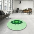 thumbnail image 4 of Ahgly Company Machine Washable Indoor Round Transitional Light Green Area Rugs, 4' Round, 4 of 7