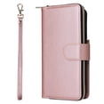 thumbnail image 3 of Feishell for Samsung Galaxy S22 (6.1 inch) Wallet Case for Women Men,Premium PU Leather Magnetic Clasp Zipper 9 Card Slots Folio Flip Holder Shockproof Purse Phone Case with Wrist Strap,Rosegold, 3 of 8