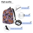 thumbnail image 3 of Disketp Vintage Halloween Black Cat print Canvas Backpack Lightweight Travel Daypack Student Rucksack Laptop Backpack-, 3 of 5