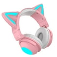 thumbnail image 2 of Auriculares Supraaurales 5.0, Auriculares Estéreo Plegables con Oreja de Gato, Auriculares, Micrófono Integrado, Auriculares para , Rosa, 2 of 5