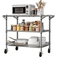 thumbnail image 1 of Carro de Servicio con Ruedas, Carrito de Almacenamiento y Cocina de Metal con Doble Asa, Estante de Utilidad Ajustable, Carrito Multifuncional Organizador y Auxiliar, Ideal para Cocina y Oficina, 1 of 4