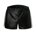 thumbnail image 2 of Munlar Mens Shorts,Men's spring and summer pure casual leather pants with short straps, 2 of 5