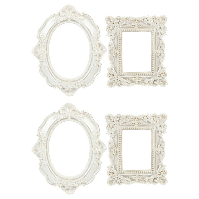 Shisuyan 4 Pcs Cadre Photo Accessoire Cadre Photo Professionnel Cadre Photo Créatif (Blanc)