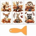 thumbnail image 1 of Set de 3 calcomanías de animales otoñales para muebles y manualidades (6x12 pulgadas): ardilla y conejo. Incluye espátula., 1 of 9
