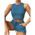 thumbnail image 2 of Caoirhny Women’s Two Piece Summer Outfits, Sleeveless Waffle Tank Tops and Shorts Set Loungewear, 2 of 3