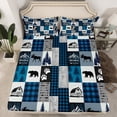 thumbnail image 2 of Homewish Safari Moose Bear Twin Sheet Sets,Country Farmhouse Lodge Twin Fitted Sheet,Outdoor Adventure Flat Sheet For Men Women,Ultra Soft Home Decor,3-Piece, 2 of 7