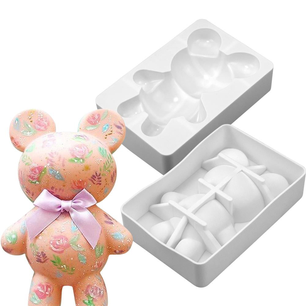 OAVQHLG3B Bear Chocolate Silicone Molds,3D Teddy Bear Breakable Mold for  Smash Bears,Candy Molds,Mousse Cake,Dessert Baking,Jello,Big Gummy Bear,Birthday  Valentines Day 