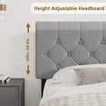 thumbnail image 5 of CREATIVE HOBBIES Bed Frame Platform Bed with USB Port Headboard Wood Slat Support Bed Frame Upholstered Platform with Adjustable Headboard, 5 of 9