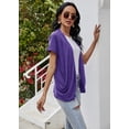 thumbnail image 4 of Sherrylily Women Short Sleeve Cardigans Summer Lightweight Sheer Open Front Drape Tops, 4 of 6