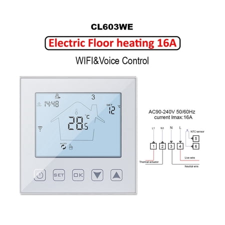 WiFi Smart Thermostat Temperature Controller For Water/Electric Floor Heating Water/Gas Boiler Works Easy to Operate