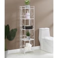thumbnail image 2 of Pemberly Row Five-Tier Folding Metal Shelf with Scroll Design in White Metal, 2 of 10