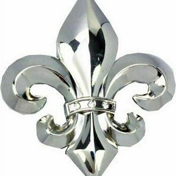 Silver Chrome finish FLEUR DE LIS metal Belt Buckle French Flower - New with box/tags