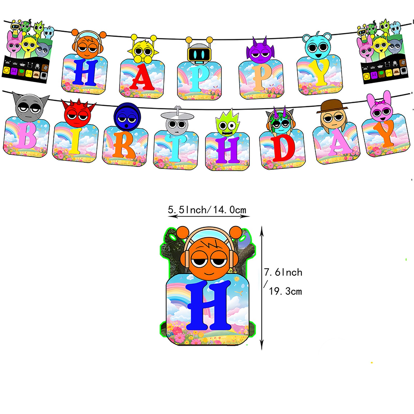 Sprunki Party Supplies,sprunki Birthday Party Decorations Supply With 