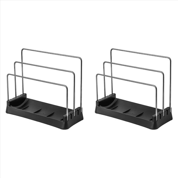 2X Soporte para de Cortar, Organizador Estante para Despensa Soporte para Utensilios para Hornear Organizador para de Cortar Cocina Almacenamiento en Encimera Negro
