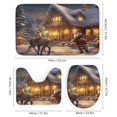 thumbnail image 3 of Santa Claus Reindeer Vintage 4 Pcs Shower Curtain Set with Rug Bathroom Sets with Waterproof Fabric And Non-Slip Rugs Toilet Lid Cover Bath Mat Decor with Hooks, 3 of 8