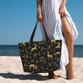thumbnail image 6 of Sigee Christmas Gold Deers1 Print Extra Large Waterproof Beach Travel Bag with Zipper - Durable and Versatile for Vacation, Gym, and Daily Use, 6 of 7