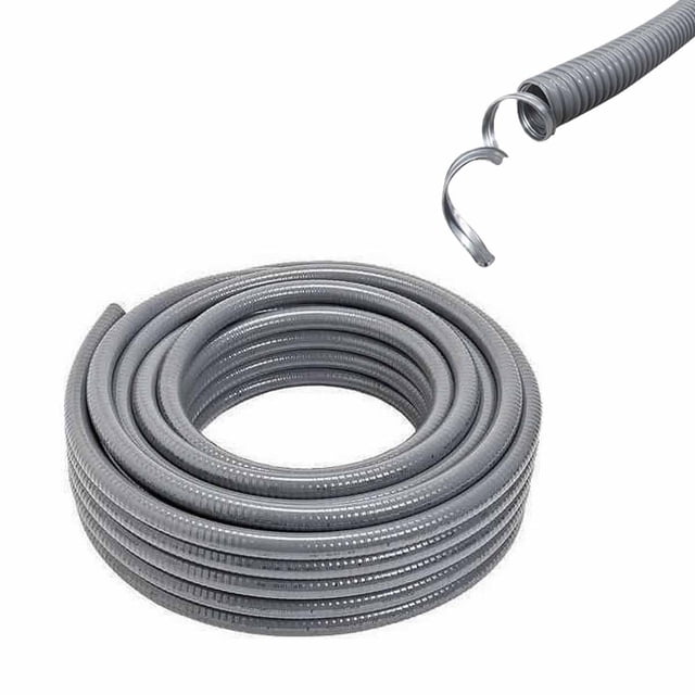 Rollo 50M Tubo Flexible Liquidtight Argos 1/2 Pulg Acero+PVC gris