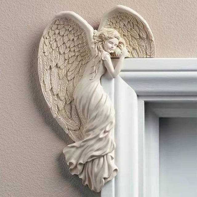 Decoration Angel Door Frame Ation Door Frame Angel Wing Sculpture Corner Angel For Door Frame Angel Door Wall 3D Angel Statue Figurines Angel Wall Sculpture For Home