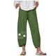 thumbnail image 2 of ICHUANYI Clearance Women's Fashion High Waist Straight Tube Trouser Hem Print Cotton Versatile Casual Pants(Army Green, S) ICHUANYI WER2023080900256, 2 of 5