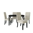 thumbnail image 3 of Home Design Guymon 5-Piece Dining Set with 1 Rectangular Table and 4 Slat-Back Cushioned Chairs, Black/Light Beige, Modern Style, Space-Saving, 3 of 5