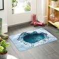 thumbnail image 2 of Vwrxbz 3D Visual Bath Mat Non Slip Crystal Velvet Optical Illusion Floor Mat Cave Pool Print Absorbent Bathroom Rug 50x80cm, 2 of 9