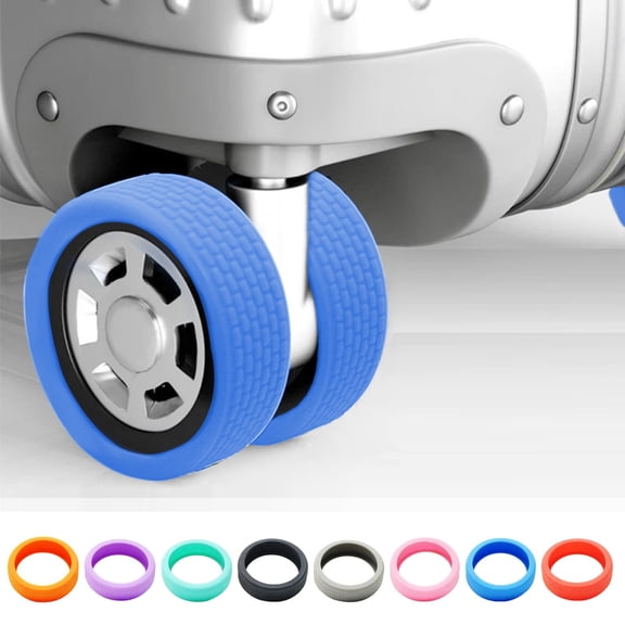 BiFandian 8Pcs Silicone Luggage Wheel Protector Covers, Anti Wear Suitcase Caster Wrap Rings, Noise Reduction Roller Guard for Travel Carry On Luggage Maintenance