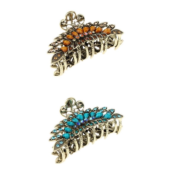 2 pinzas para el cabellero grandes de metal para mujer /