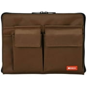 LIHIT LAB Bag Laptop Sleeve with Storage Pockets (Bag-in-Bag), 7.1 x 9.8 Inches, Brown (A7553-9)
