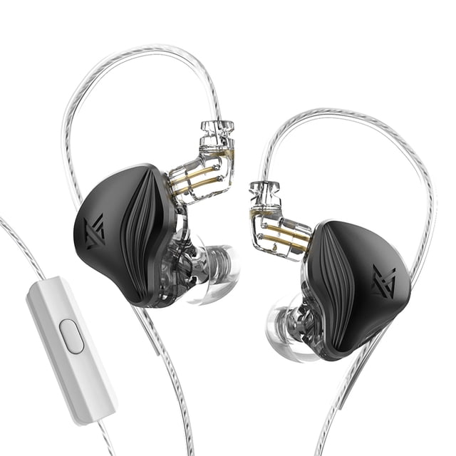 KZ Auriculares con cable de 3,5 mm Auriculares de música Auriculares portátiles para correr Auriculares para viajes Teléfono móvil Altavoz de 10 mm Auriculares de 2 pines Negro, Mic Monstrate EL005355-02B