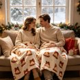 thumbnail image 7 of Christmas Print Throw Blanket, Festive Holiday Pattern Cover, Soft Cozy for Sofa Couch Bed Home Decor, 7 of 7