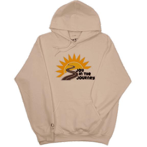 Joy In The Journey Appliqued Fleece Hooded Sweatshirt – Cozy Style with a Positive Message