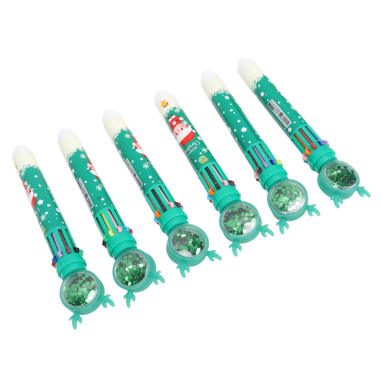 10 Stylos Bille Noël + 10 Cartes + 10 Serre-câbles - Kit Papeterie Festive - Cadeau De Noël