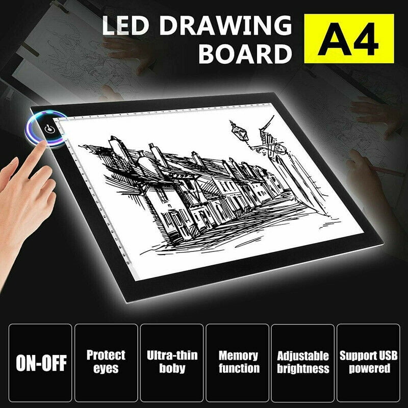 UK A4 LED Art Craft Stencil Tracing Tattoo Drawing Lightbox Pad Board Ultra Slim 