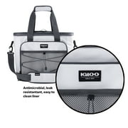Igloo Marine 28 Can Capacity Soft-Sided Tote Cooler, White and Gray